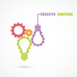 Creative Light Bulb And Gear Abstract  Design Banner Stock Photo