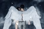 3d Illustration Of An Angels In Heaven Land,mixed Media For Book Cover Stock Photo