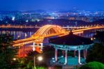 Banghwa Bridge At Night In Seoul,korea Stock Photo