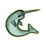 Angry Narwhal Mascot Stock Photo