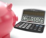 Commission Calculator Shows Bonus, Benefit Or Award Stock Photo