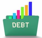 Debt File Shows Financial Obligation 3d Rendering Stock Photo