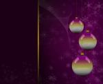 Three Purple Christmas Balls Stock Photo