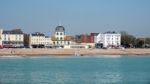 Worthing, West Sussex/uk - April 20 : View Of Worthing Beach In Stock Photo