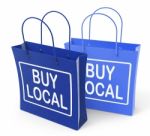 Buy Local Bags Promote Buying Products Locally Stock Photo