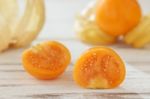 Cape Gooseberry Physalis Fruit Ground Cherry Organic Food Vegetabl Stock Photo