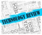 Technology Review Shows Assessment Evaluate And Assess Stock Photo