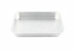 Stainless Rectangle Food Plate On White Background Stock Photo