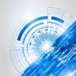 Abstract Blue Technology New Future Concept Background Stock Photo