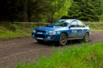 D. Creedon Driving Subaru Impreza Stock Photo