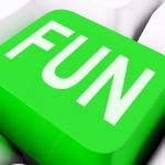 Fun Key Means Exciting Entertaining Or Joyful
 Stock Photo