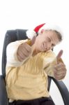 Man Showing Both Thumbs Up Stock Photo