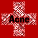 Acne Word Shows Ill Health And Afflictions Stock Photo