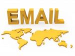 World Email Shows Send Message And Earth Stock Photo