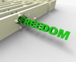 Freedom From Maze Shows Liberated Stock Photo