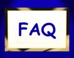 Faq On Screen Shows Assistance Or Frequently Asked Questions Onl Stock Photo