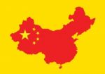 China Map With China Flag Inside Stock Photo