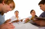 Teenagers Studying Together Stock Photo