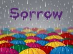 Sorrow Rain Indicates Grief Stricken And Depressed Stock Photo