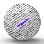 Organize Sphere Definition Shows Structured Files Or Management Stock Photo
