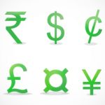 Currency Sign Icons Stock Photo