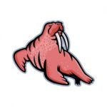 Long-tusked Walrus Mascot Stock Photo
