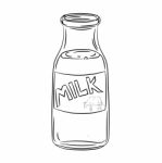 Hand Drawing Bottle Of Milk - Illustration Stock Photo
