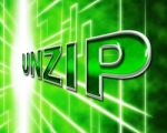 Unzip File Means Files Zipper And Folders Stock Photo