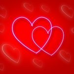 Intertwinted Hearts Shows Valentine's Day And Background Stock Photo
