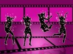 Filmstrip Disco Means Discotheque Photography And Photographic Stock Photo