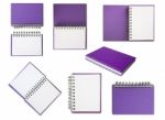 Purple Notebook Collection Stock Photo