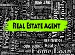Real Estate Agent Represents Property Market And Buildings Stock Photo