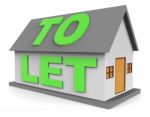 House To Let Represents Rental 3d Rendering Stock Photo