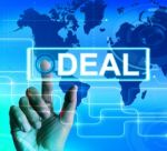 Deal Map Displays Worldwide Or International Agreement Stock Photo