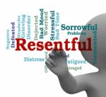 Resentful Word Means Envious And Grudging 3d Rendering Stock Photo