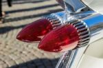 Cadillac Wedding Car In Market Square Bruge Stock Photo