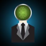 Bitcoin With Business Suit Stock Photo