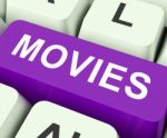 Movies Key Means Films Or Movie
 Stock Photo