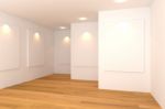 Empty White Gallery Room Stock Photo