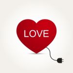  Love Heart Electric Plug Stock Photo