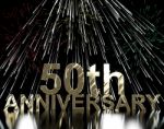 50th Anniversary On Fireworks  Stock Photo