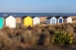 Southwold, Suffolk/uk - May 31 : Colourful Beach Huts In Southwo Stock Photo