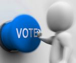 Vote Pressed Means Choosing Electing Or Poll Stock Photo