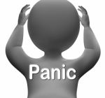 Panic Character Means Fear Worry And Distress Stock Photo