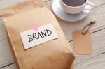 Branding Marketing Concept Product Paper Bag Stock Photo