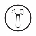 Linear Hammer Icon -  Iconic Design Stock Photo