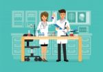 Doctor And Science Technician Doing Research In Medical Laborato Stock Photo