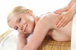 Naked lady Enjoying Spa And Massage Stock Photo