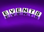 Events Blocks Represent Functions Experiences And Occurrences Stock Photo