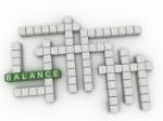 3d Balance Concept Word Cloud Stock Photo